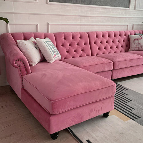 Rosdorf Park Priddy 2 Piece Velvet Sectional & Reviews Wayfair